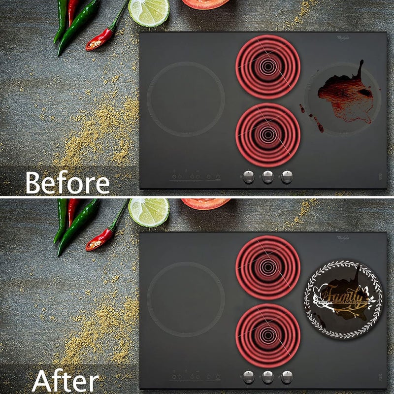 Tucocoo 4 Pieces Family Round Stove Burner Covers Set,2 Pieces 8 Inches and 2 Pieces 10 Inches,Black Gas Stove Burner Covers,Electric Stove Burner Covers,Home Sweet Home Metal Stove Burner Cover Kits - Image 3